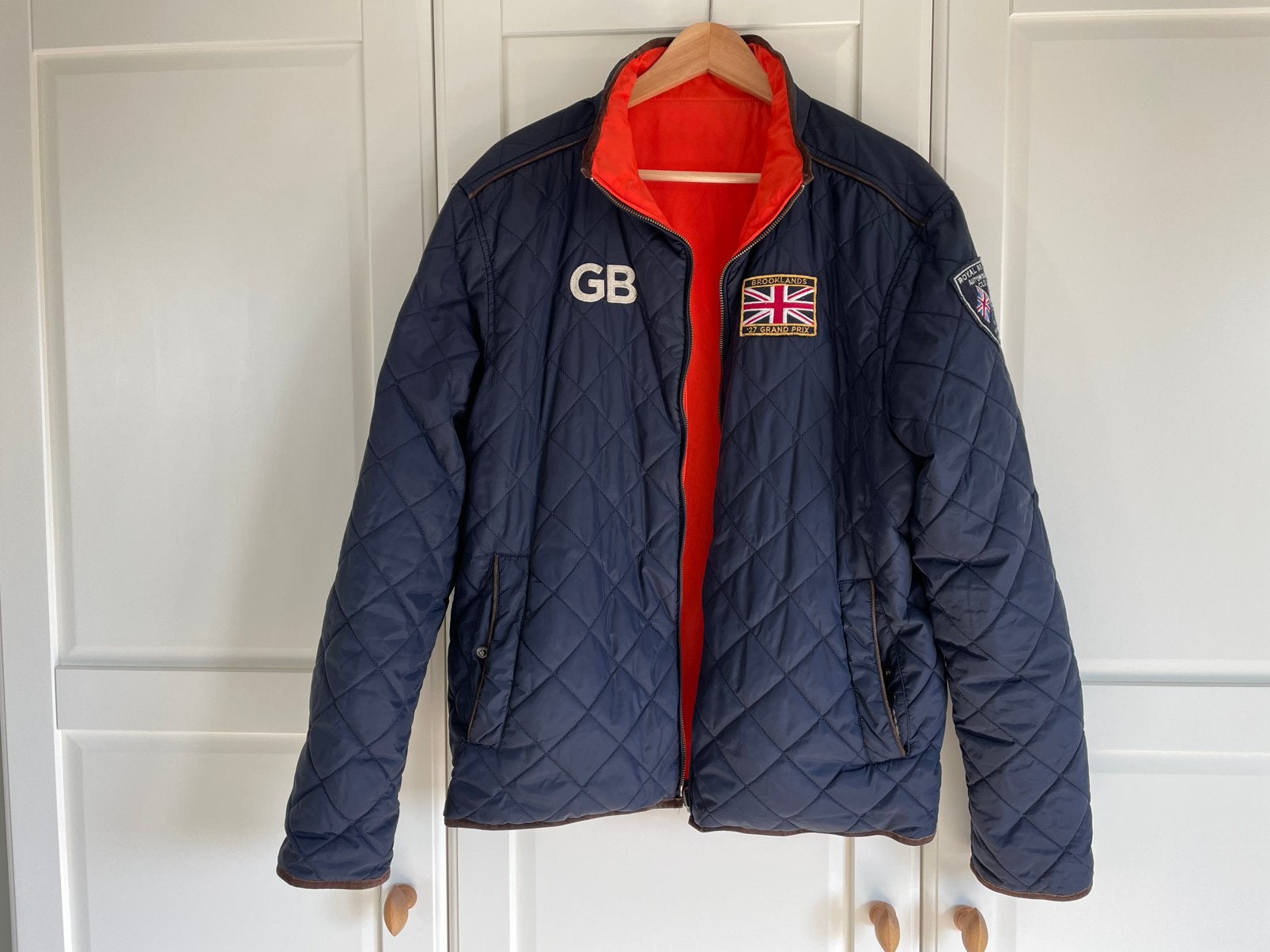 Steppin Out jas L gewatteerd GB blauw oranje zomer heren, Ophalen of Verzenden, Zo goed als nieuw, Maat 52/54 (L), Blauw