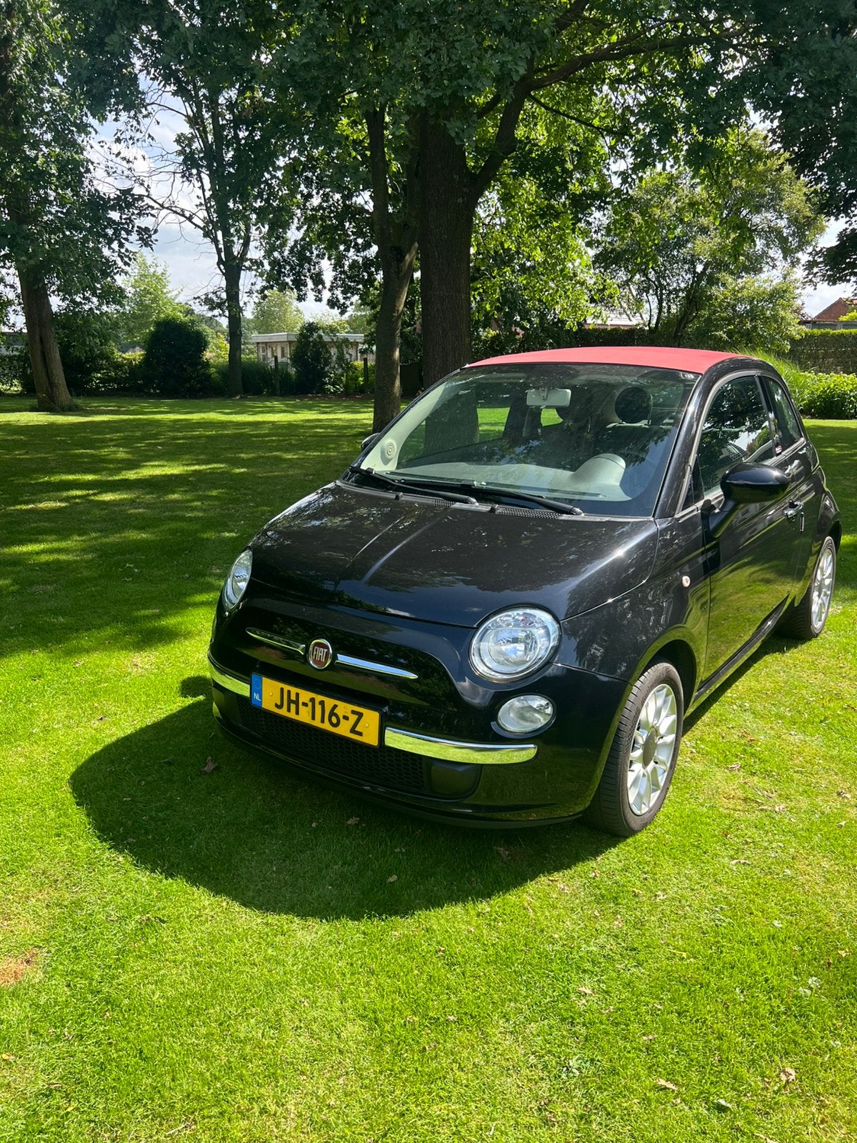 Fiat 500 1.2 AUT C 2014 Zwart Airco/Cabrio, 1242 cc, 4 cilinders, Cabriolet, Leder en Stof