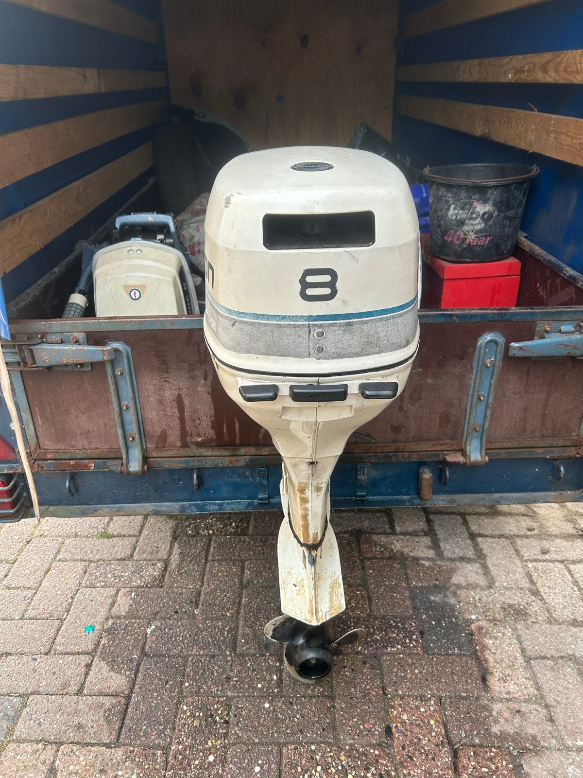 Johnson 8pk 4 takt kortstaart buitenboordmotor, Ophalen, Gebruikt