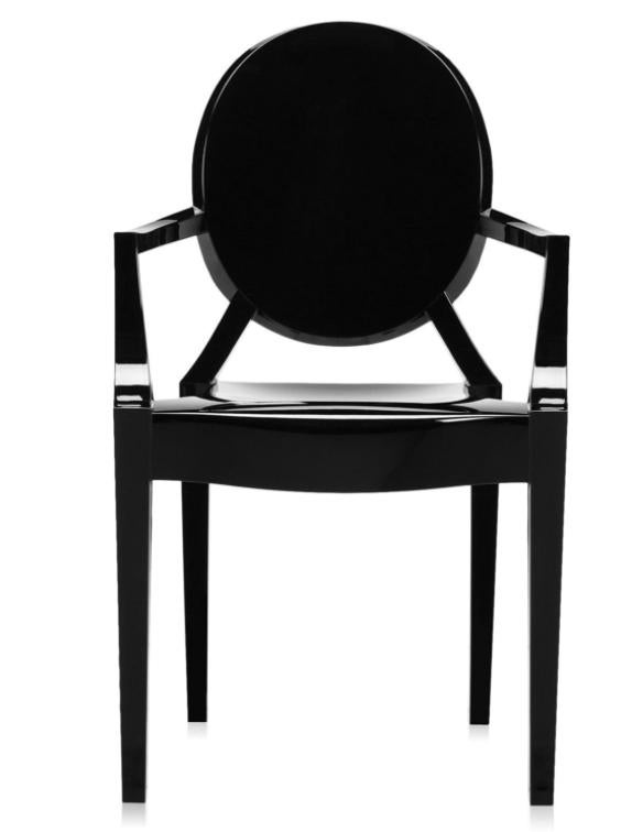 Kartell Louis Ghost stoel zwart, design Philippe Starck, Huis en Inrichting, Stoelen, Ophalen, Zo goed als nieuw, Zwart, Eén