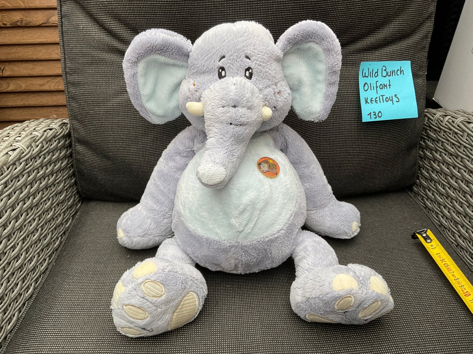 Zgan, niet kapot, KeelToys olifant knuffel Wild Bunch 35cm, Ophalen, Zo goed als nieuw, Olifant