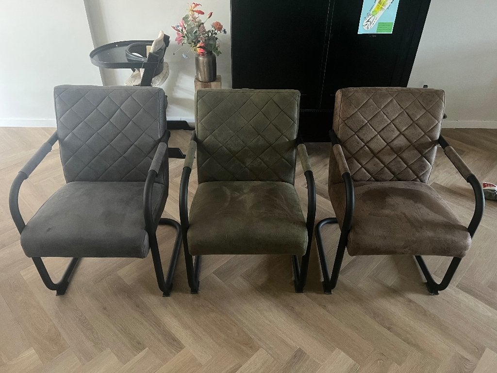 6x eetkamerstoel Civo, Ophalen, Gebruikt, Bruin, Industriële stijl