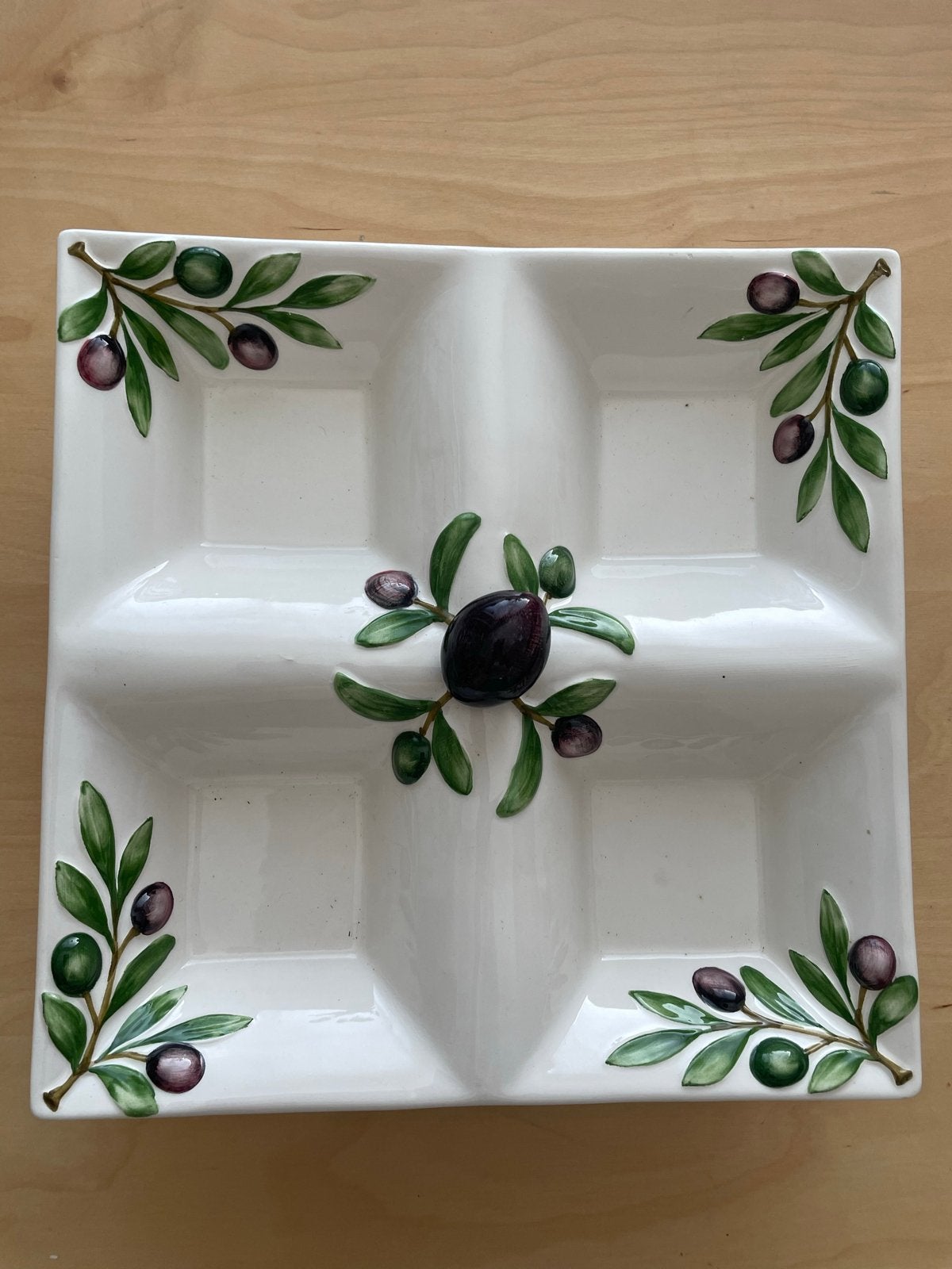 Prachtige Italiaanse genummerde olijfschaal Bassano, Rond, Ophalen of Verzenden, Zo goed als nieuw, Minder dan 40 cm