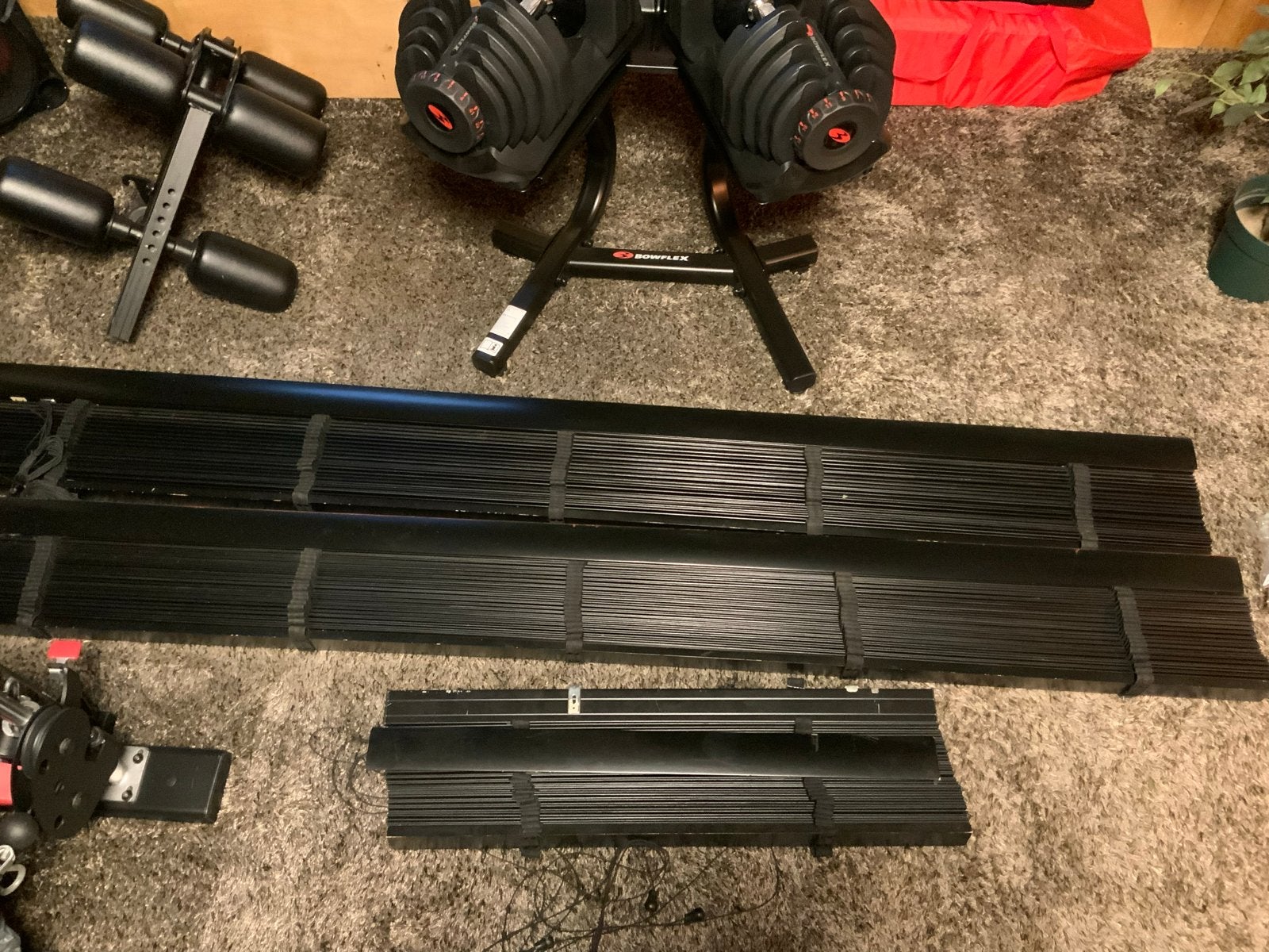 3 Zwarte houten luxaflex - 176 cm lengte, Ophalen, Jaloezie, Gebruikt, Zwart