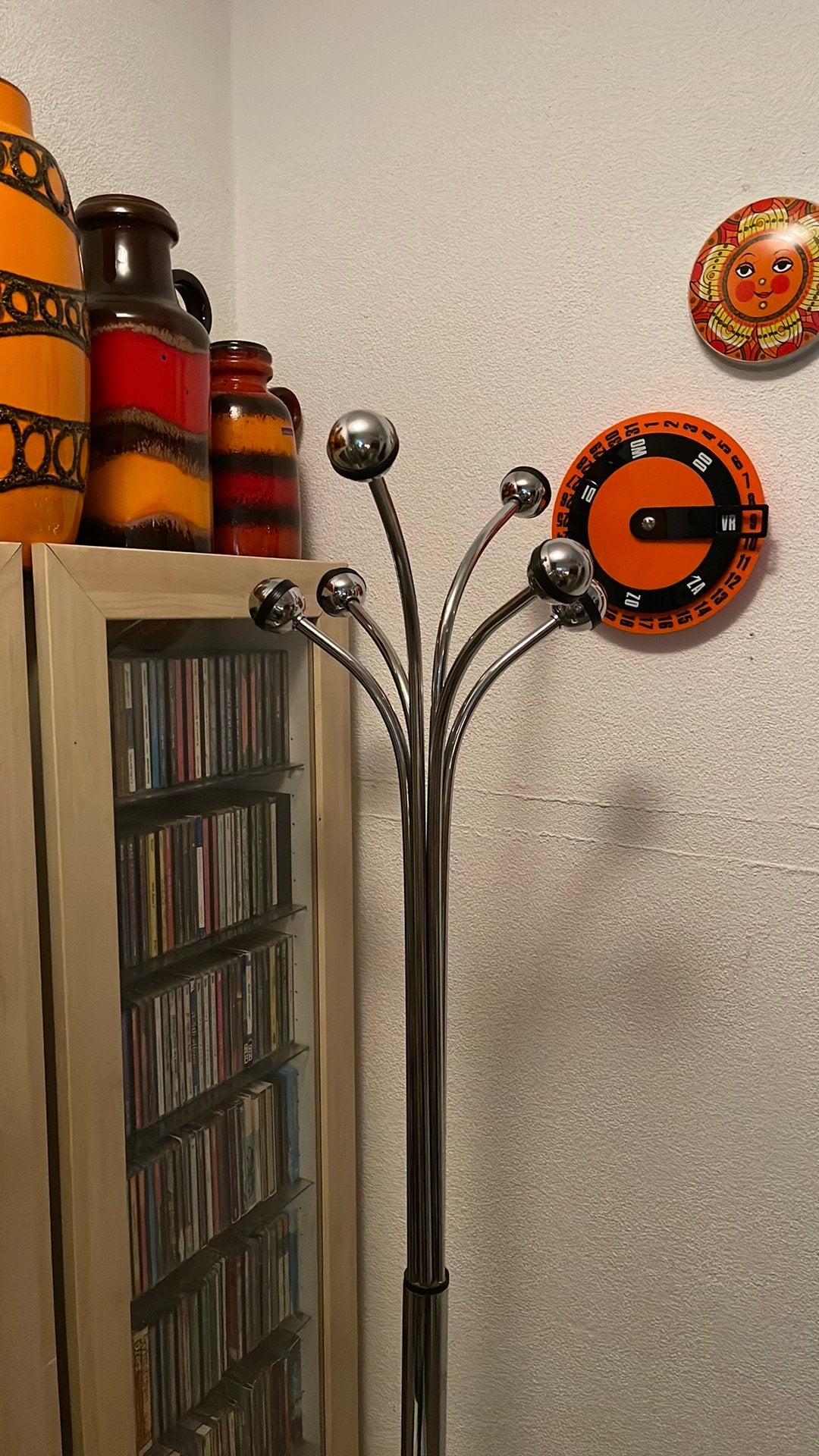 Chroom sputnik staande kapstok, Huis en Inrichting, Ophalen, Zo goed als nieuw, Metaal, Staande kapstok
