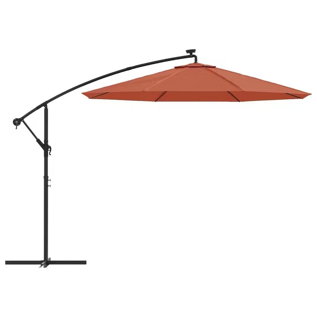 Rode zweefparasol, Tuin en Terras, Parasols, Ophalen, Zo goed als nieuw, Zweefparasol