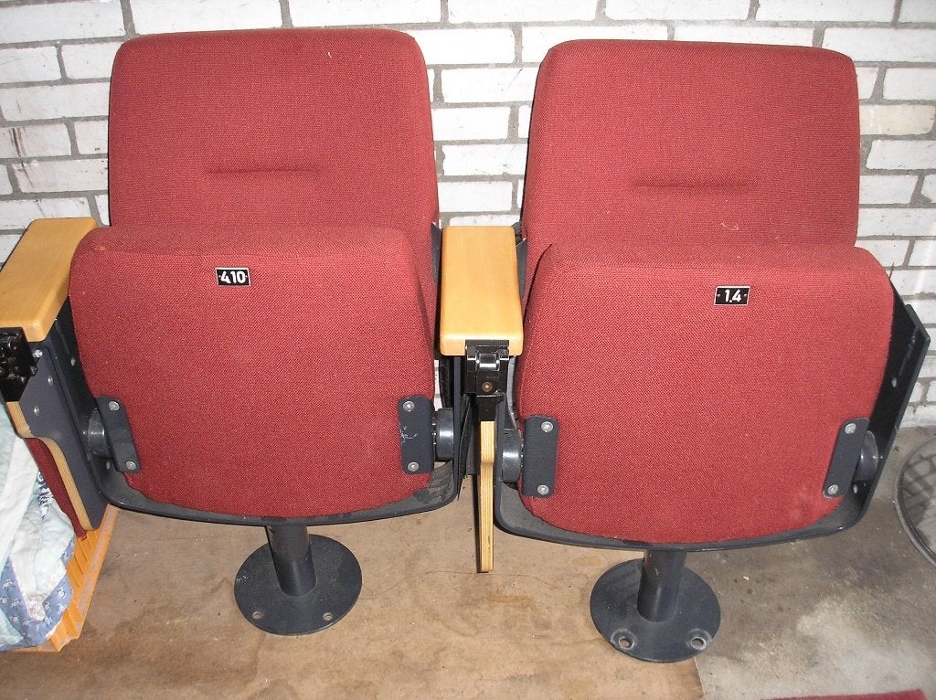 Bioscoop stoeltjes  2 stuks, Ophalen, Gebruikt, Twee, Nostalgie