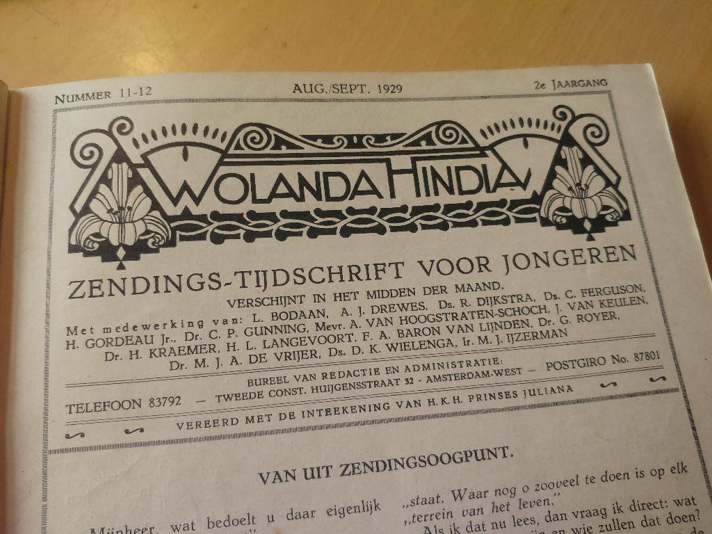 Wolanda Hindia - Zendingstijdschrift voor jongeren (1929/31), Ophalen of Verzenden, 20e eeuw of later, Gelezen