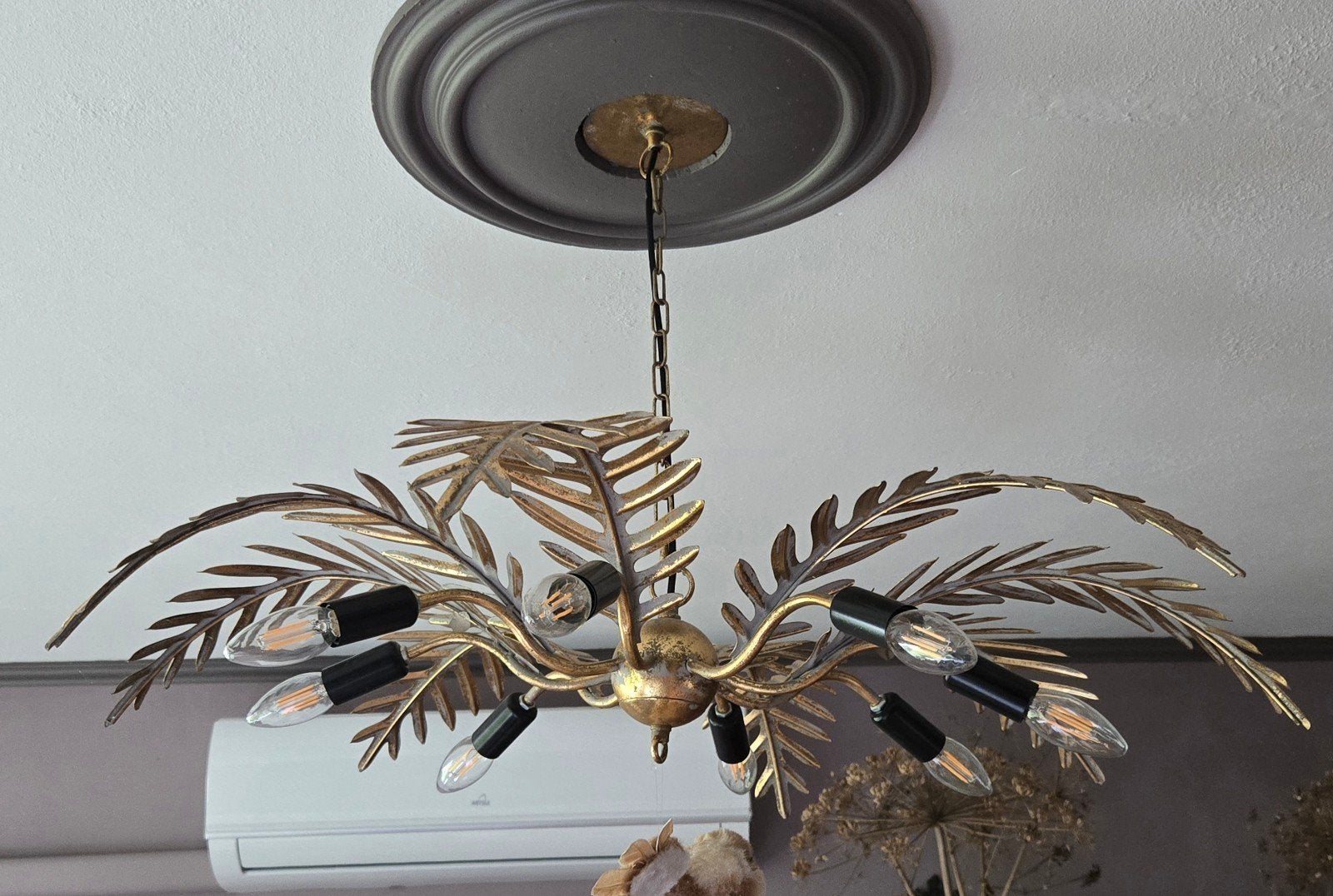PTMD Hanglamp 'Palmblad' - Zo goed als nieuw, Ophalen, E14 (klein), Zo goed als nieuw, Tropisch, Botanisch, Modern