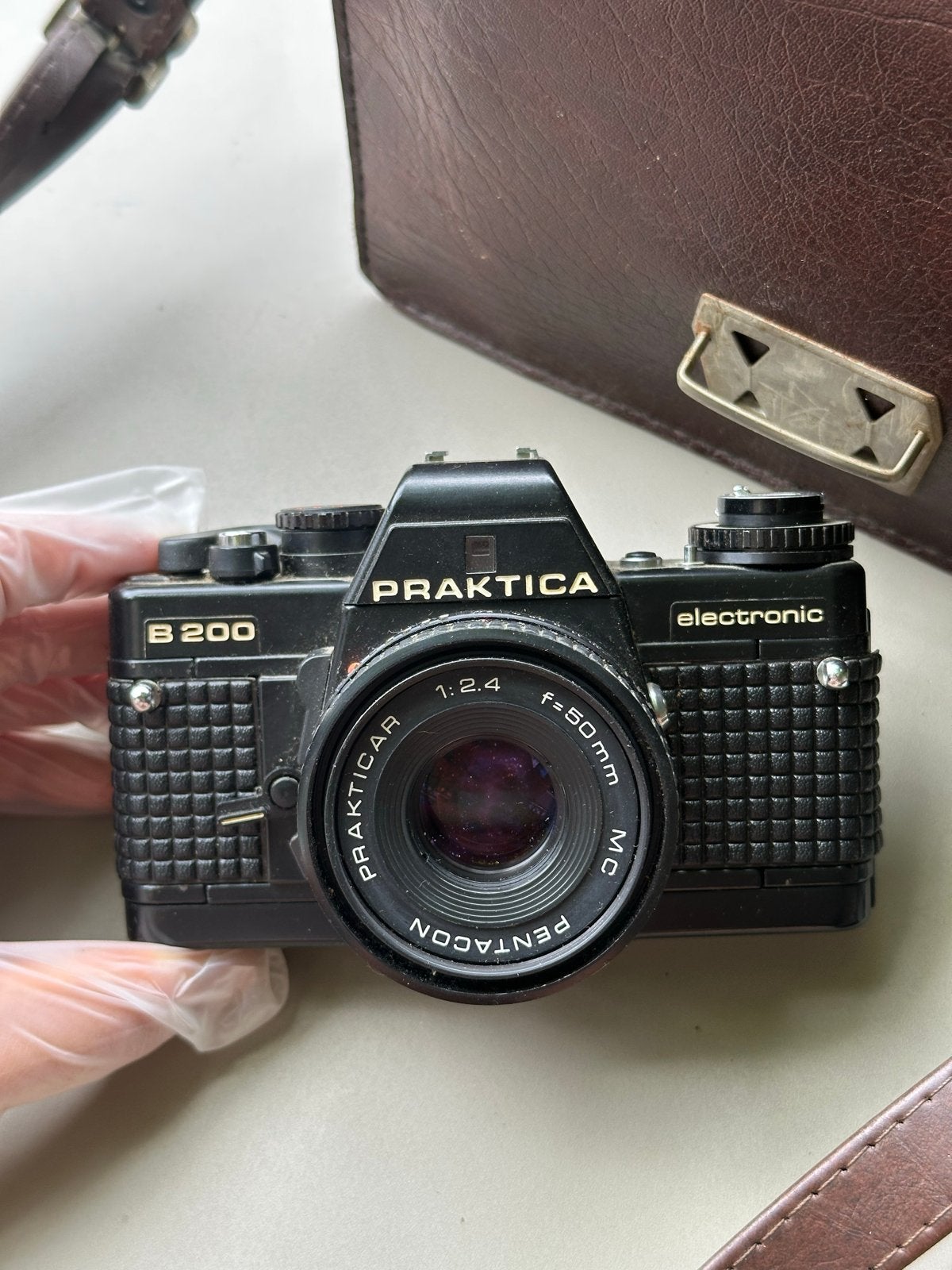 Praktica B200 vintage camera met 2 lenzen en accessoires, Ophalen, Gebruikt, Spiegelreflex, Overige Merken
