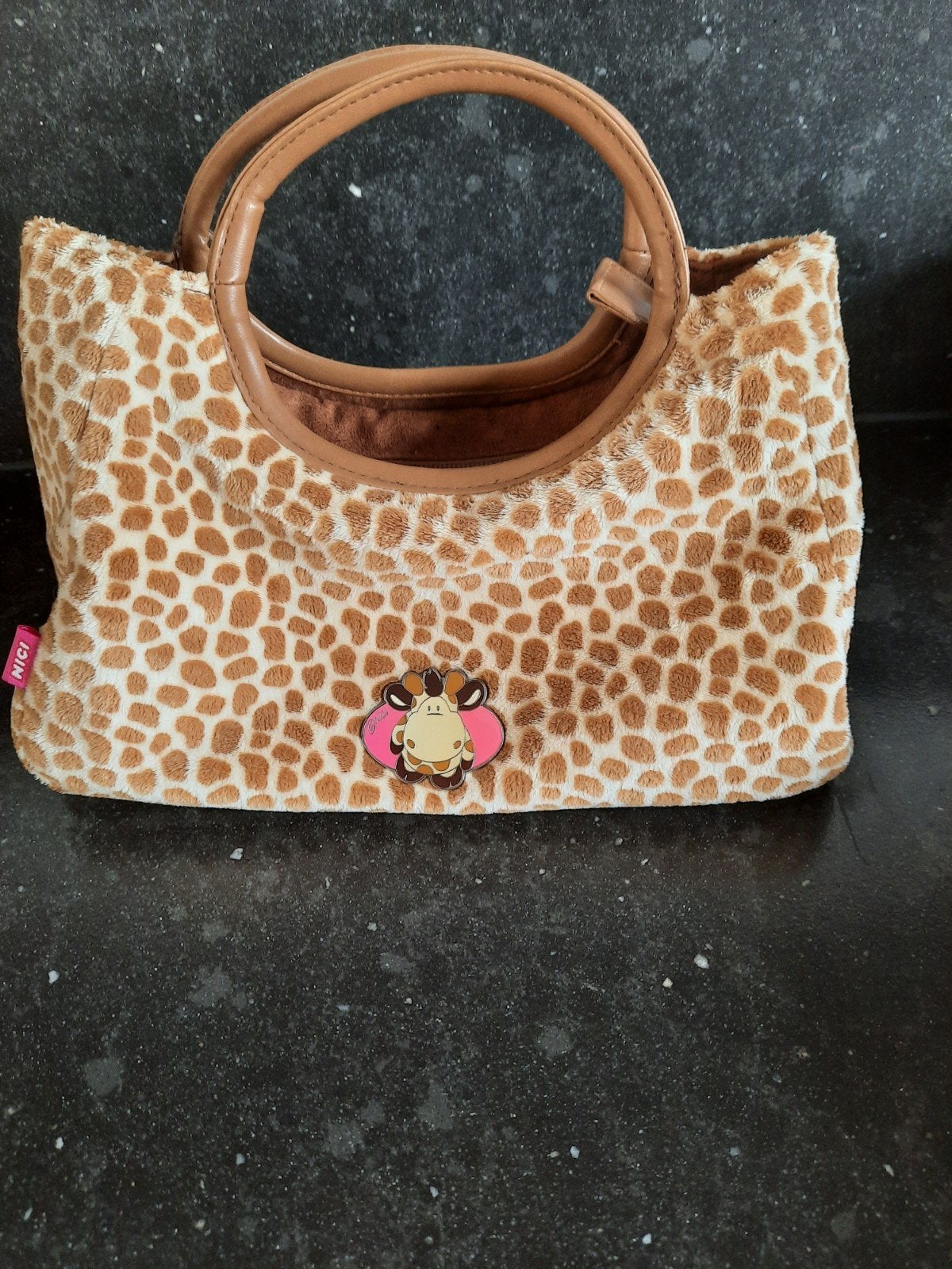 Nici tasje met girafprint en etui, Ophalen, Zo goed als nieuw, Bruin, Handtas
