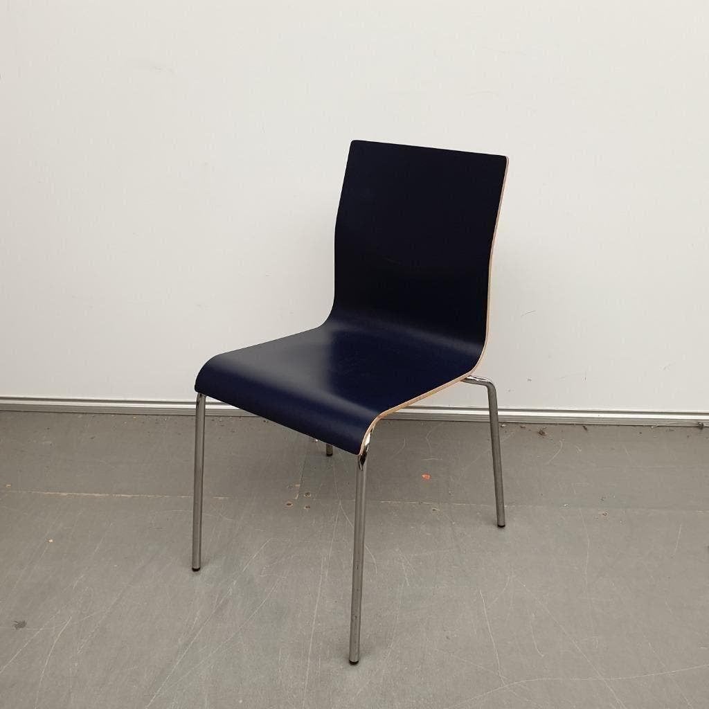set 3 stuks Ahrend 350 houten / mutiplex stoel - blauw, Huis en Inrichting, Stoelen, Ophalen, Gebruikt, Blauw, Vijf, Zes of meer stoelen