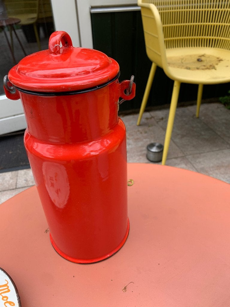 Vintage Melkbus emaille rood, Antiek en Kunst, Ophalen of Verzenden