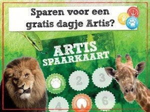 10x Artis spaarkaart, Drie personen of meer, Ticket of Toegangskaart