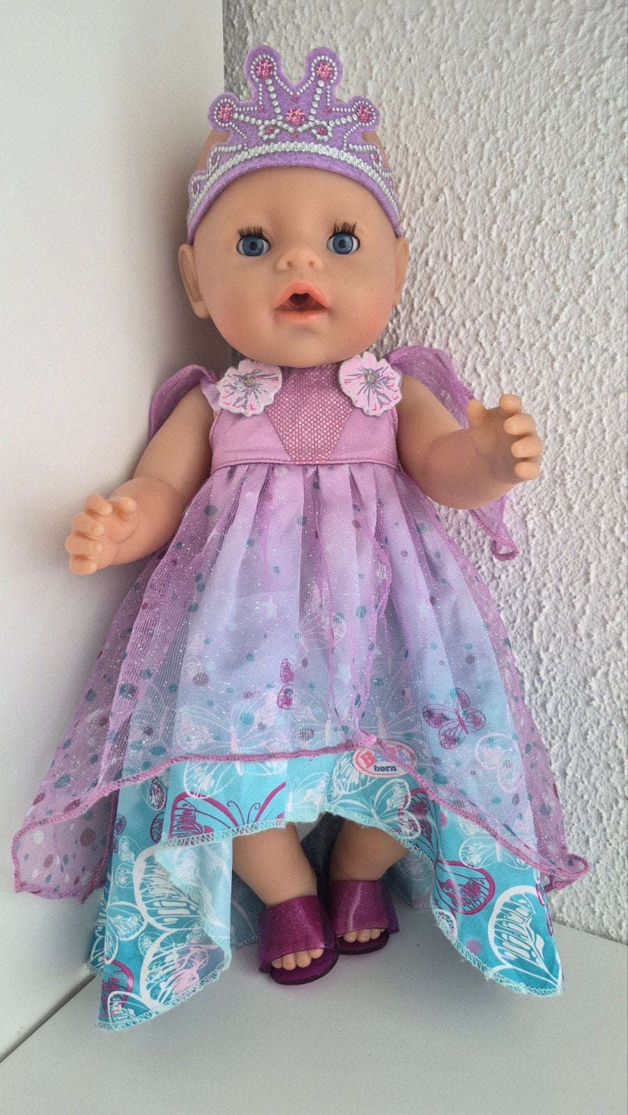 Baby Born kleertjes Jurkje met Kroon en Muiltjes Babyborn, Kinderen en Baby's, Ophalen of Verzenden, Zo goed als nieuw, Babypop