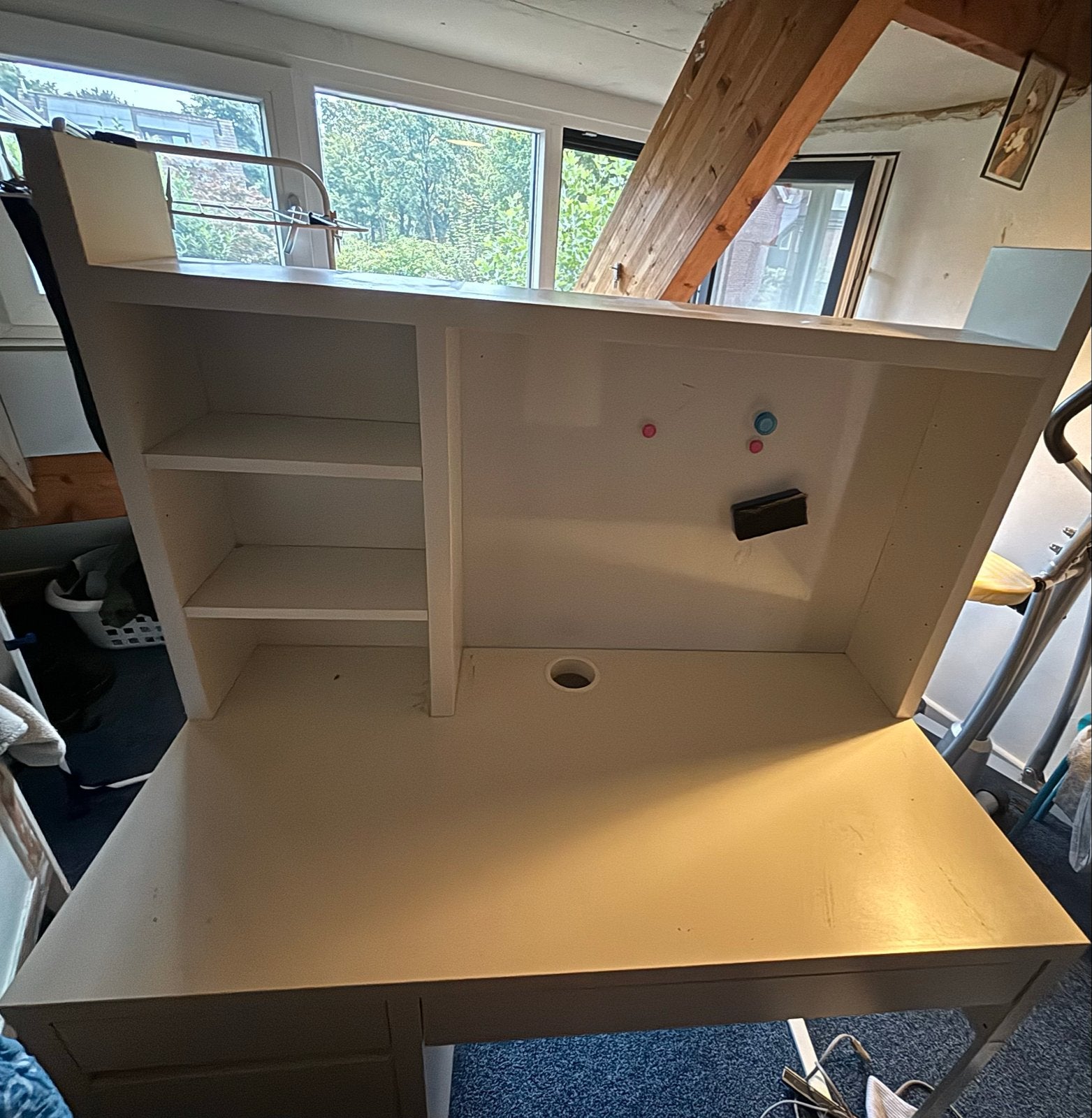 IKEA bureau met opbouw, wit, Ophalen, Opbergruimte, Gebruikt, IKEA
