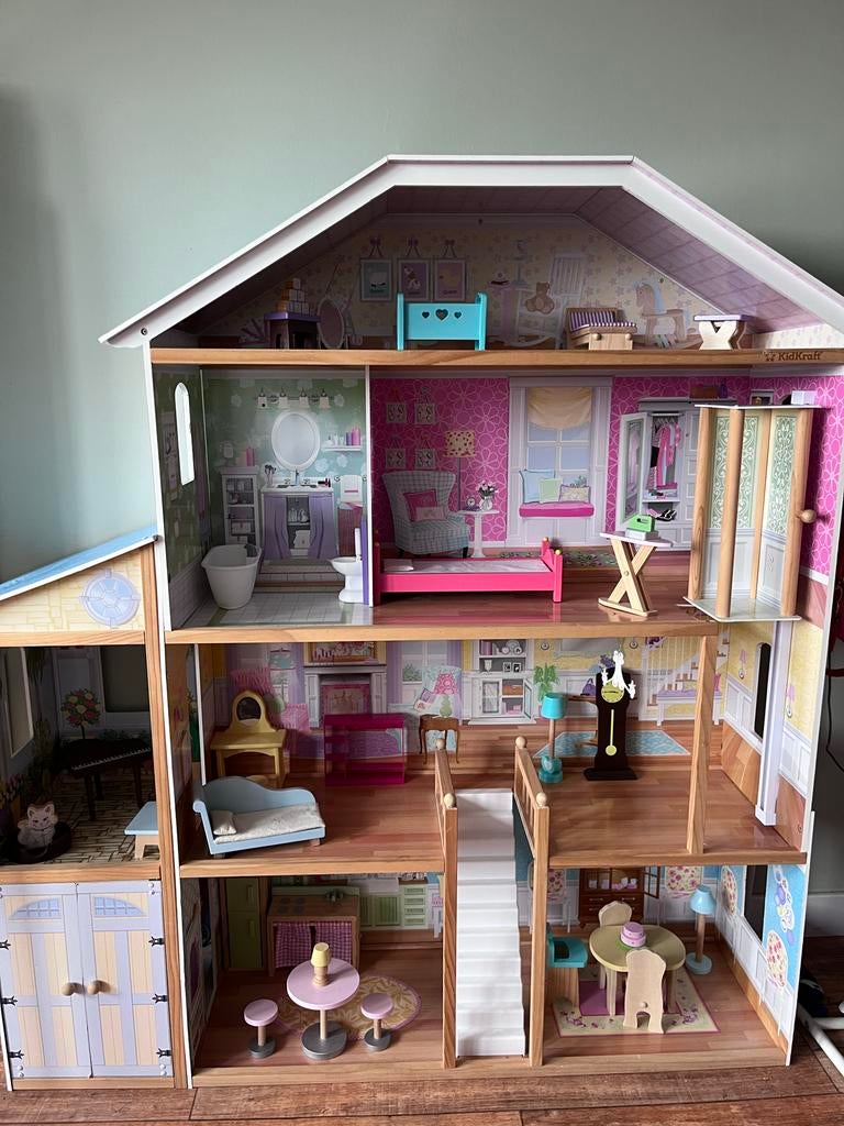 KidKraft Majestic Mansion Poppenhuis met lift en garage, Ophalen, Zo goed als nieuw, Meisje