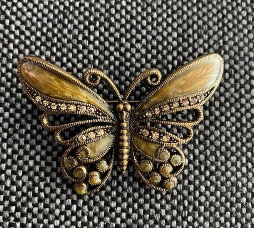 vlinder broche, Verzenden, Zo goed als nieuw, Overige materialen