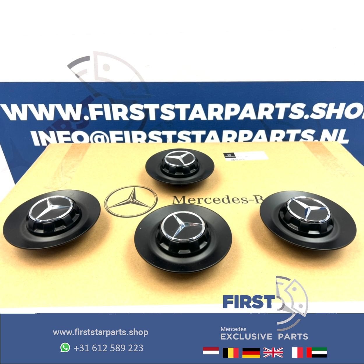 AMG NAAFKAPPEN SET 4 ZWART voor W253 C253 GLC63 GLC63S NAAFD, Gebruikt, -, -, Ophalen of Verzenden