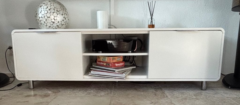 Televisie kast Tv meubel wit, Ophalen, Gebruikt, 150 tot 200 cm, Minder dan 100 cm