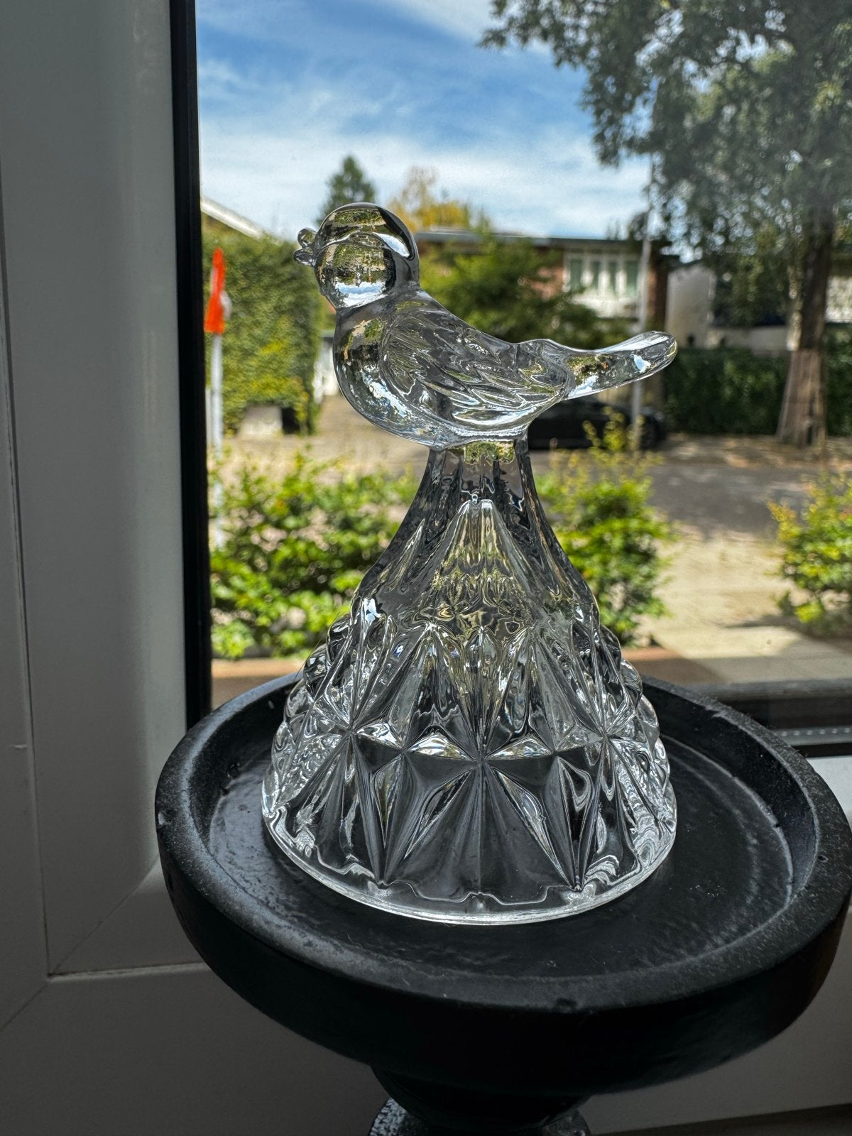 Hofbauer birdes miniatuur kristal kandelaar, Antiek en Kunst, Ophalen of Verzenden