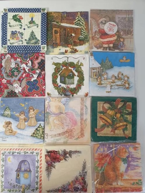 Servetten decoupage, Thema Kerst (100 stuks) + Doemee boekje, Nieuw, Meerkleurig, Ophalen of Verzenden, Papier of Karton