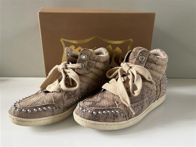 ASH Zest High-Top Sneakers met Studs (Python/Cobra Look), Bruin, Ophalen of Verzenden, Sneakers of Gympen, Zo goed als nieuw