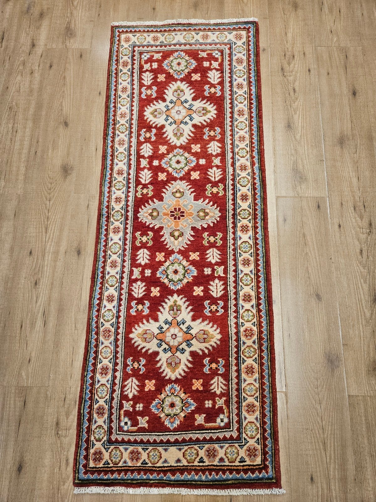 Handgeknoopt oosters tapijt kazak loper 178x63, Info@SlatsAntiek.nl, Perzisch, Vof Slats Antiek, 150 tot 200 cm