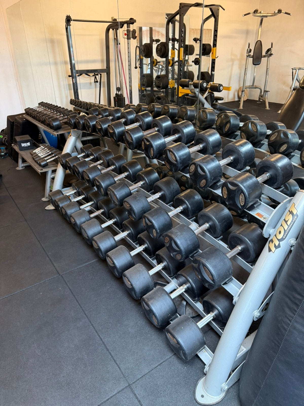 Fitness dumbell rek Hoist rek met Lifemaxx dumbells, Sport en Fitness, Ophalen, Zo goed als nieuw, Dumbbell
