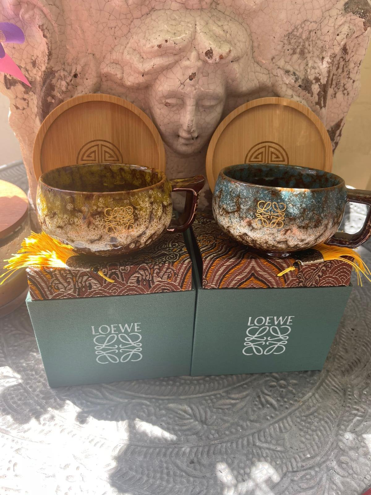 Keramische espresso set, Keramiek, Ophalen of Verzenden, Zo goed als nieuw, Overige stijlen