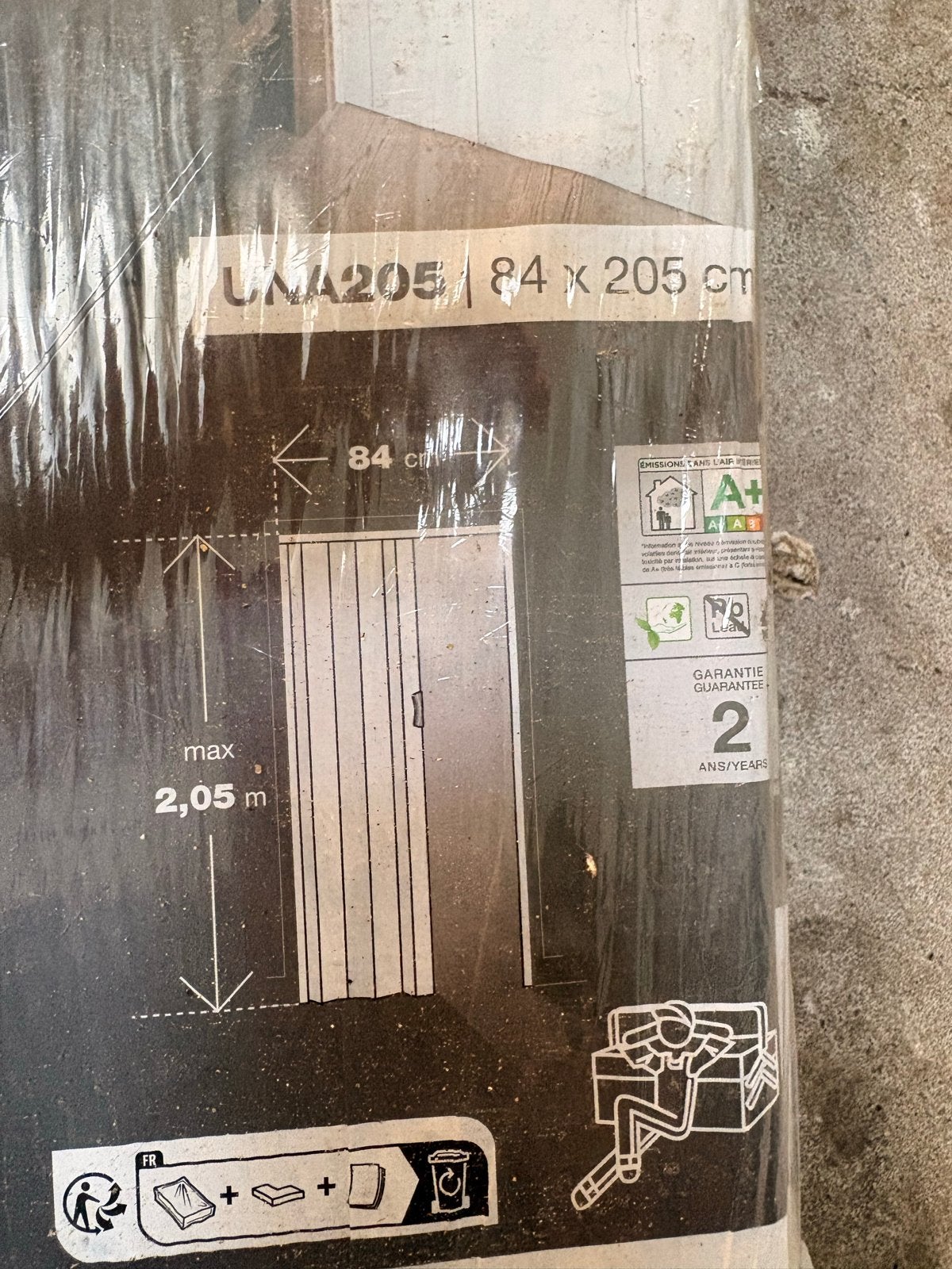 Nieuwe Grofillex UNA205 vouwdeur 84x205 cm, Ophalen, Kunststof, 80 tot 100 cm, Binnendeur