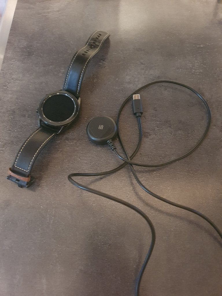 Samsung galaxy watch met oplader, Ophalen, Zo goed als nieuw, Zwart, Android
