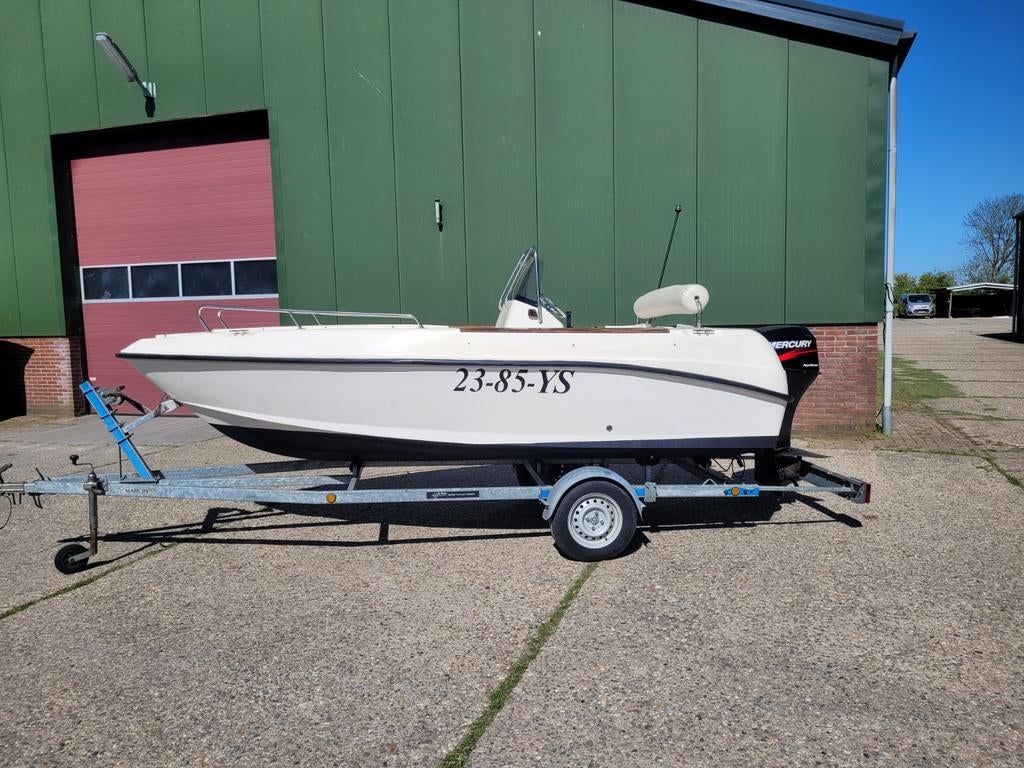 Elan 15 S/C Consoleboot met 40 PK Mercury en Marlin trailer, Watersport en Boten, Ophalen, Gebruikt, Minder dan 70 pk, 3 tot 6 meter