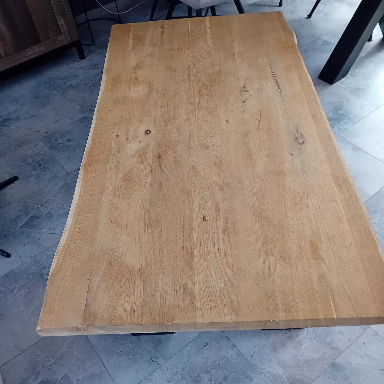 Salontafel eikenhout 140x80x46 cm, 100 tot 150 cm, Eikenhout, Zo goed als nieuw, 50 tot 100 cm