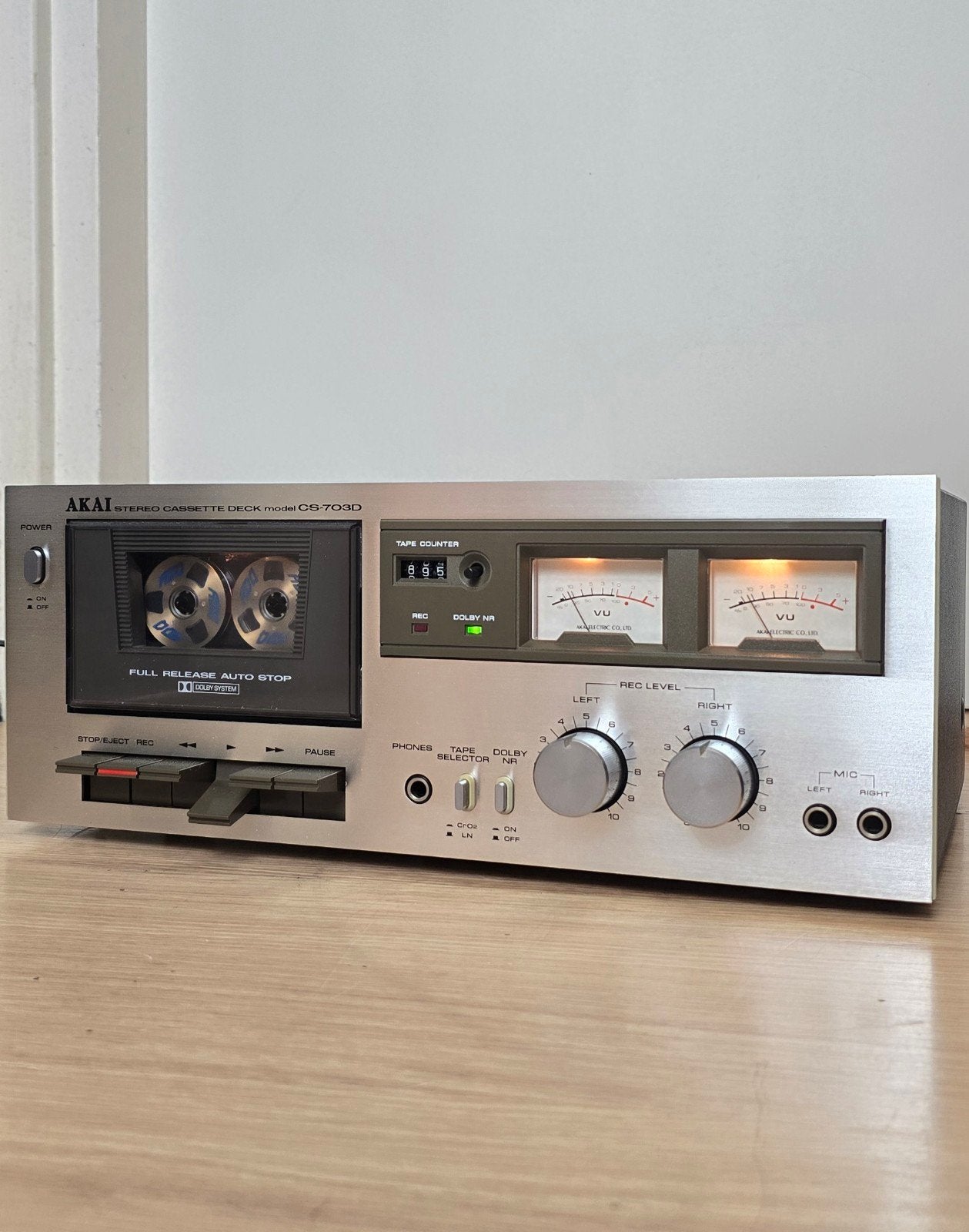 Akai CS-703D Stereo Cassette Deck - Vintage Audioplezier, Ophalen of Verzenden, Enkel, Akai, Tiptoetsen