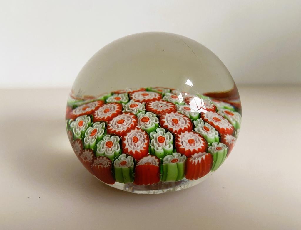 Vintage Presse Glas Millefiori 8 cm, Ophalen of Verzenden