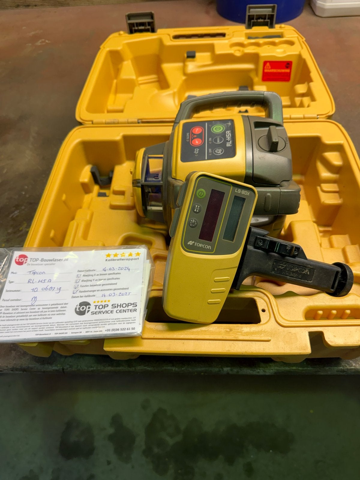 Topcon RL-H5A Roterende Laser met Statief en Baak, Ophalen, Zo goed als nieuw