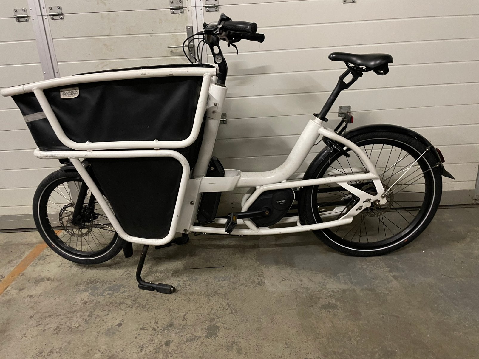 Prima mooie Urban Arrow Shorty wit 2018, Fietsen en Brommers, Fietsen | Bakfietsen, Gebruikt, Goederen, Elektrisch, Schijfrem