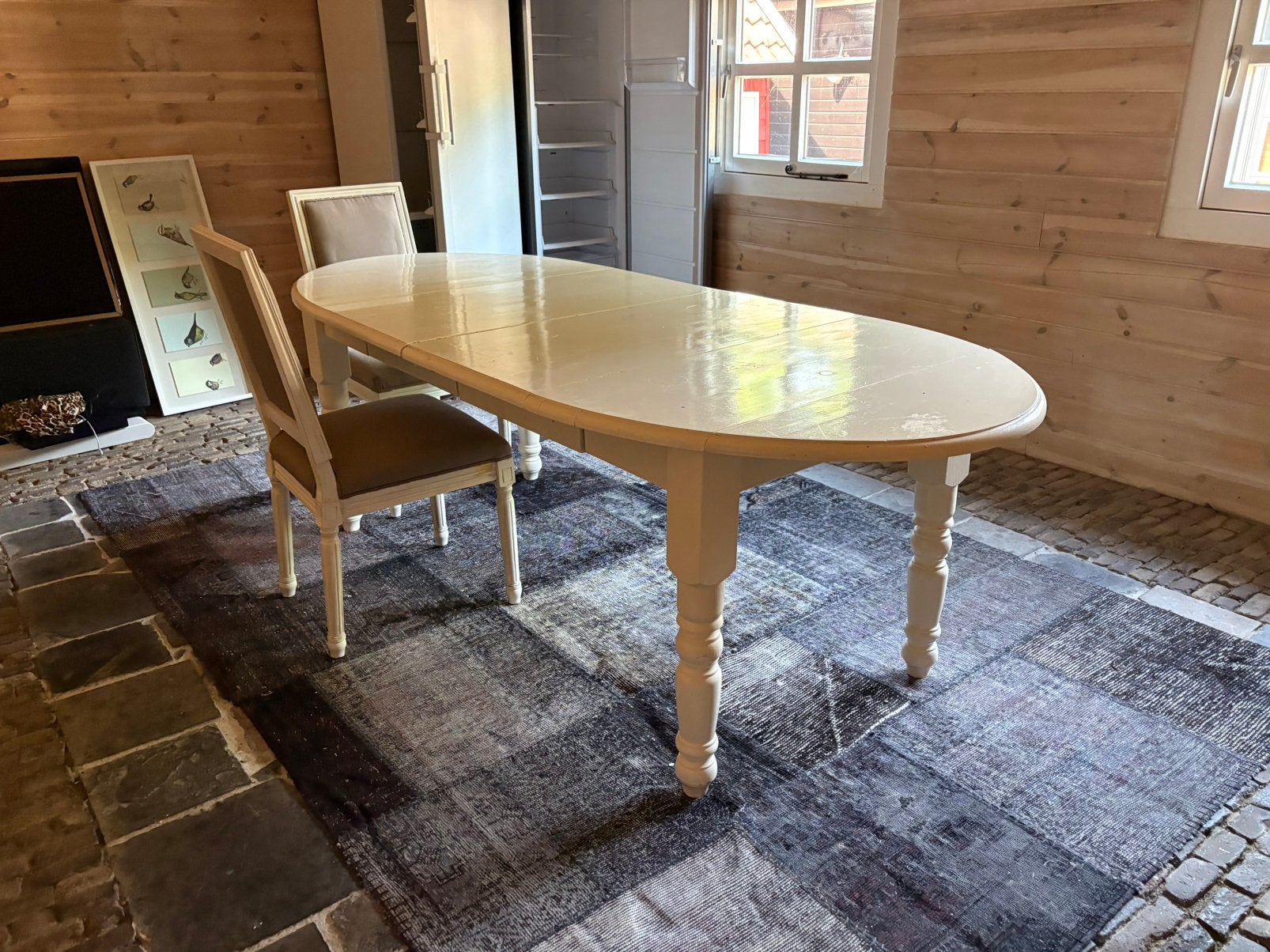 Eettafel - klassieke boeren eettafel - ovaal - gelakt, Ophalen, Gebruikt, 100 tot 150 cm, 200 cm of meer