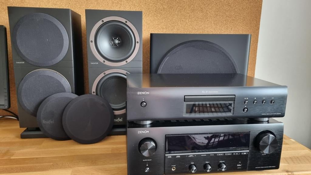 Denon Surround Set met 2 Teufel boxen en Samsung speakers, Ophalen, Gebruikt, Denon, Losse componenten