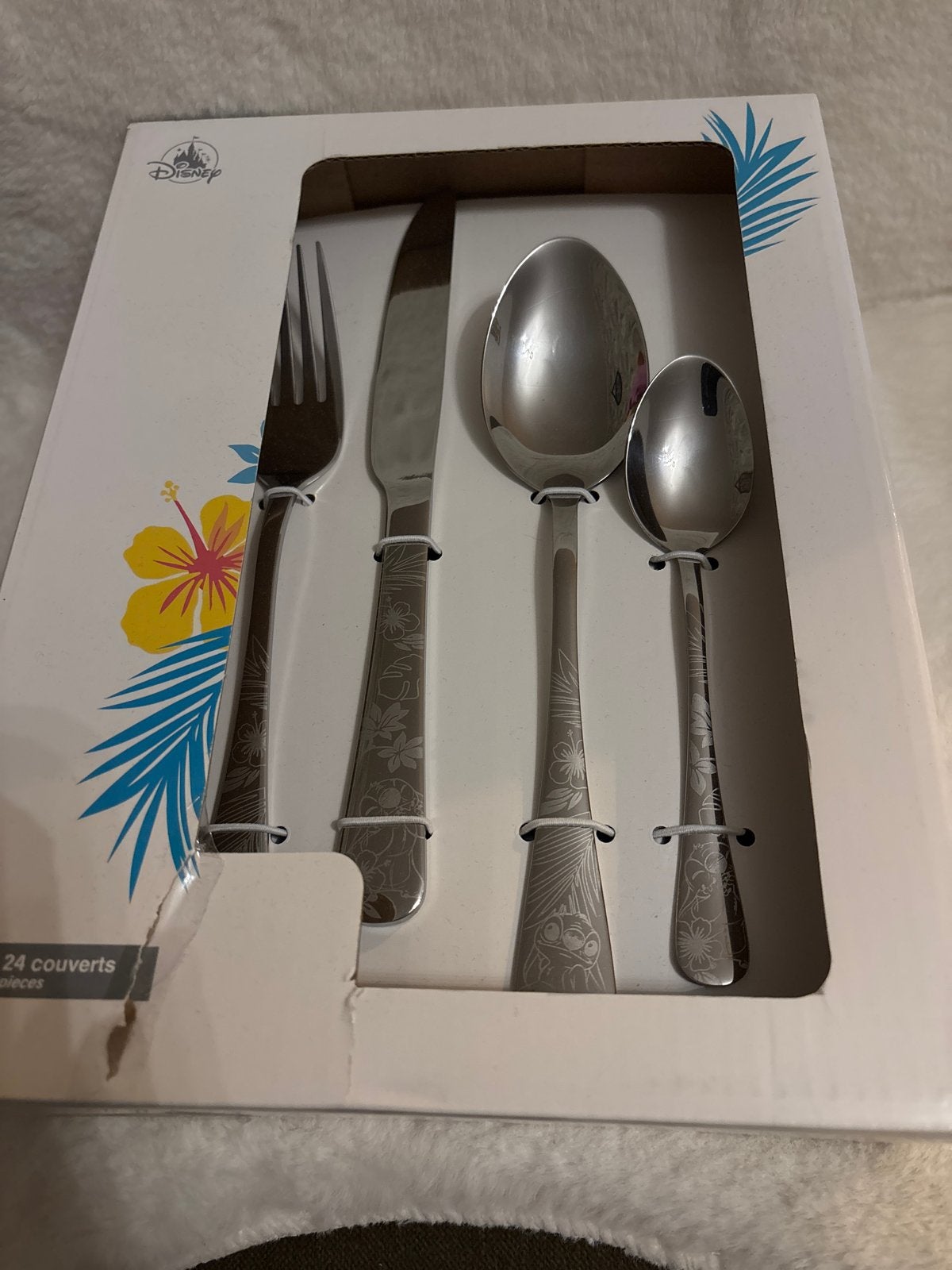 Stitch bestekset 6 persoons - Disneyland Parijs - Nieuw, Bestekset, Overige typen, Nieuw, Ophalen of Verzenden