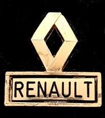 Renault logo met tekst pin- goudkleur, Verzenden, Nieuw, Transport, Speldje of Pin