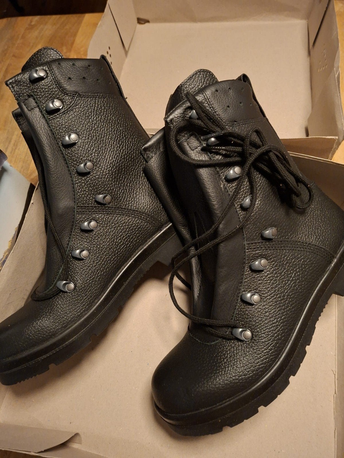 Orginele zwarte leren army boots/ legerkistjes, Zwart, Boots, Nieuw, Ophalen of Verzenden