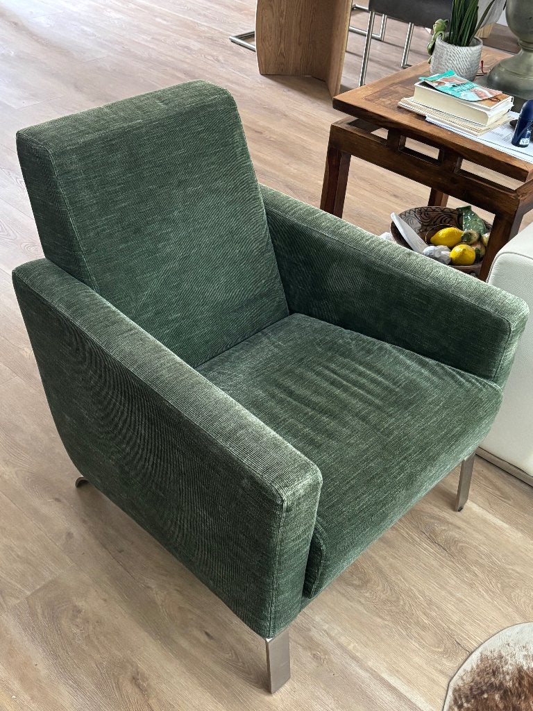 Fauteuil BoConcept - bosgroen, Ophalen, 75 tot 100 cm, Zo goed als nieuw, Stof