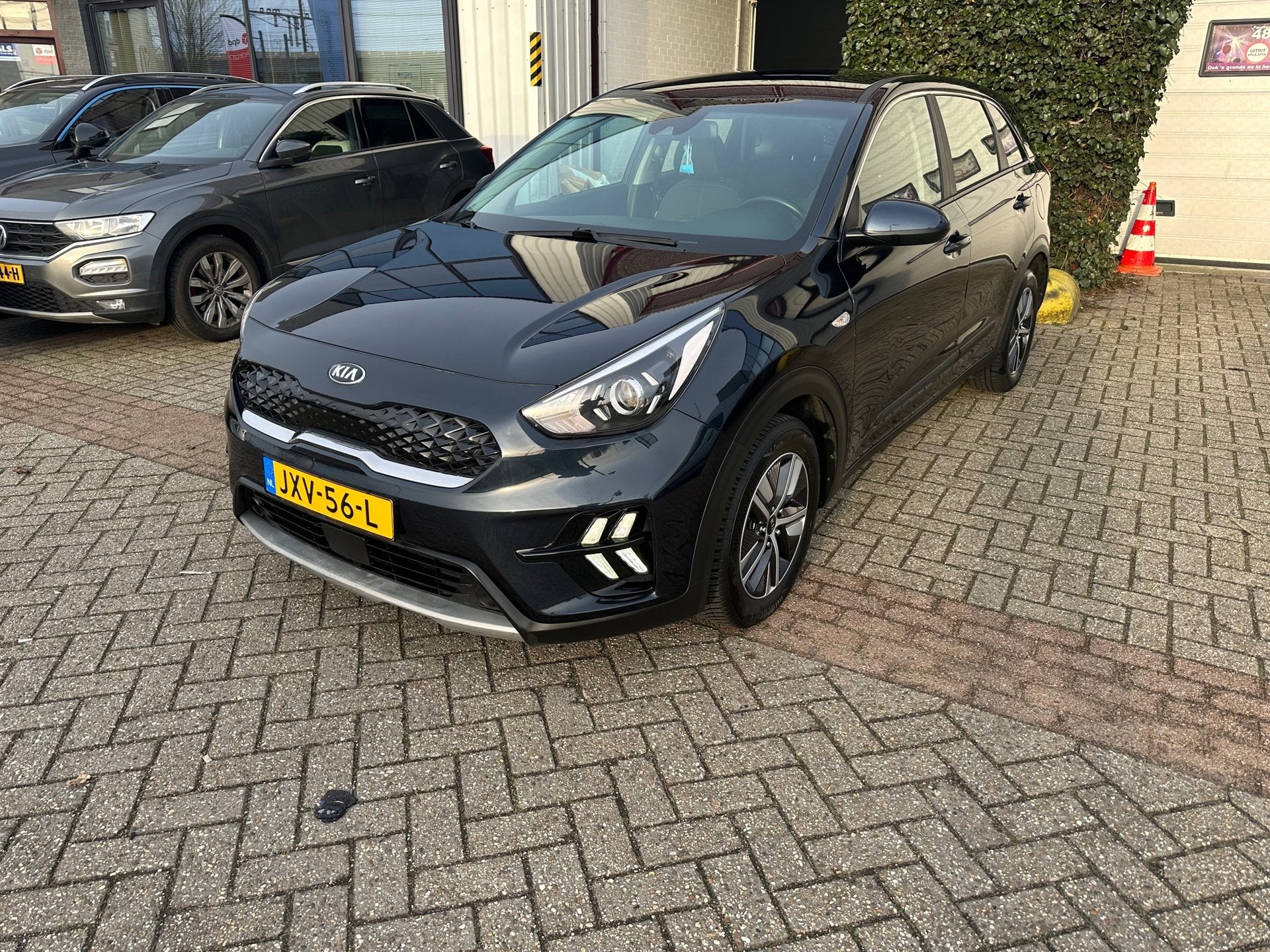 Kia NIRO 1.6 GDi Hybrid DynamicLine, Auto's, Gebruikt, Euro 6, Blauw, Leder en Stof