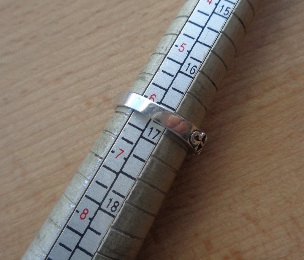 zilveren ring bovenkant bewerkte [950], Verzenden, Dame, Zilver, Zilver