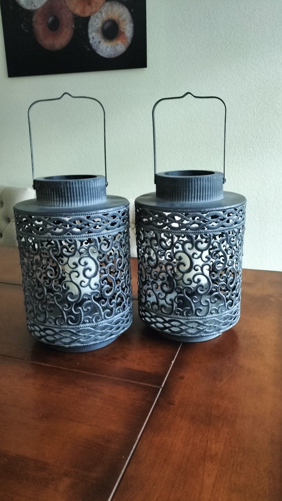 2x lantaarn, Zwart, Ophalen of Verzenden, Zo goed als nieuw, 33 cm