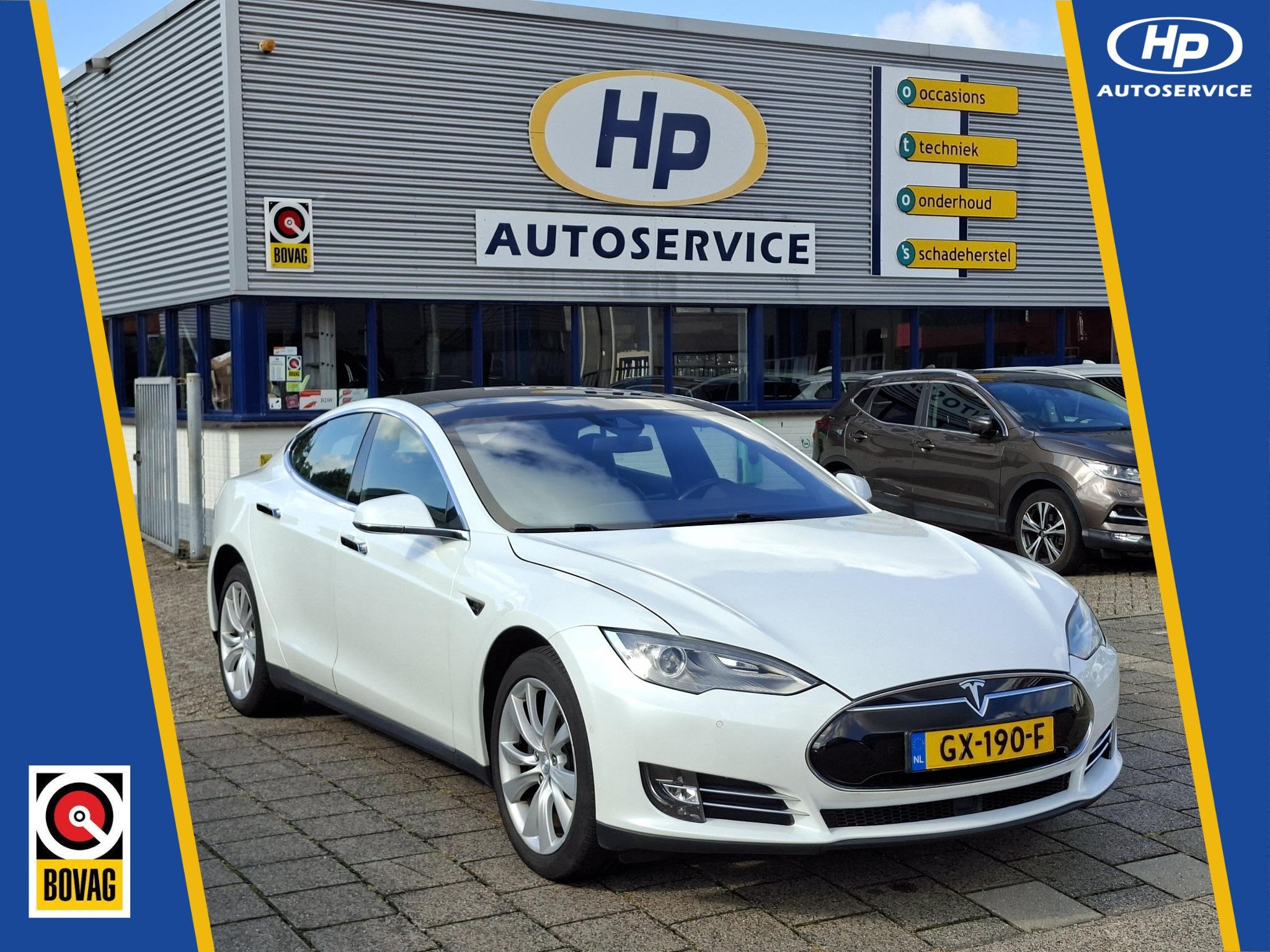 Tesla Model S 70D Free supercharge Autopilot Panodak Camera, Auto's, Gebruikt, Model S, Wit, 442 km