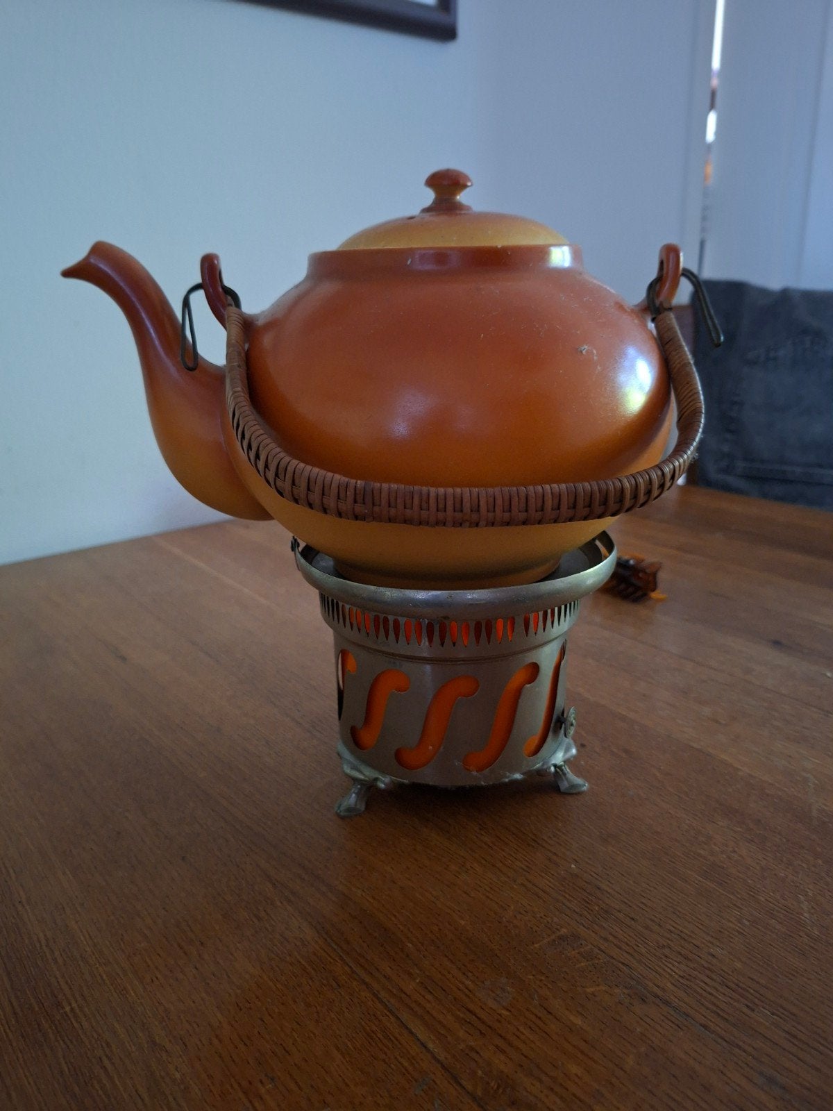 Antieke Sphinx Parafeu theepot met theelicht, Ophalen of Verzenden