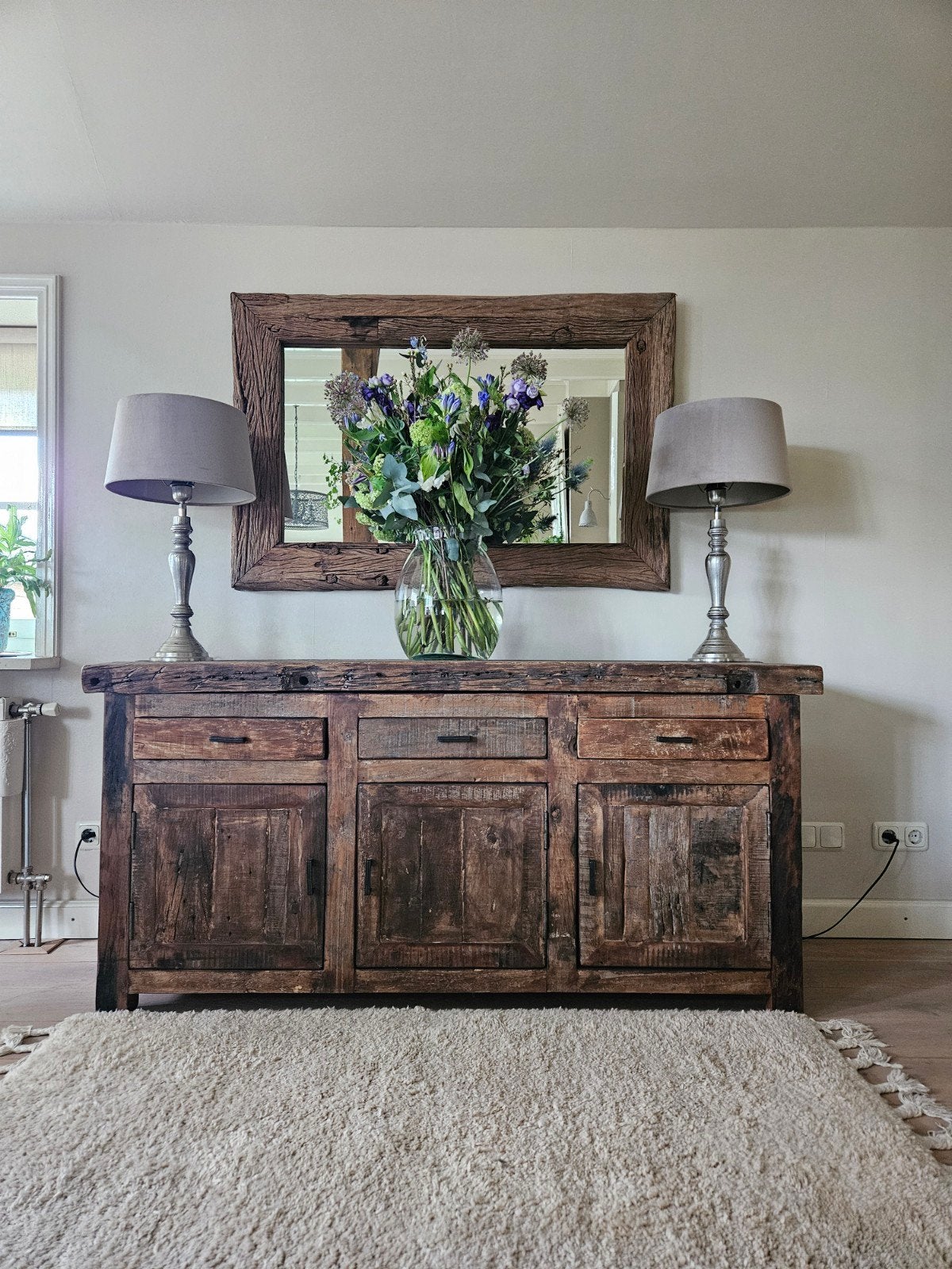 Railway /driftwood dressoir, stoer, Huis en Inrichting, Kasten | Dressoirs, Met deur(en), Ophalen of Verzenden, Zo goed als nieuw